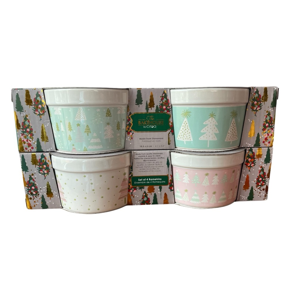 Holiday Tree Ceramic Ramekin Set